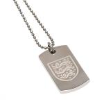England Dog Tag & Chain - Engraved Crest 2