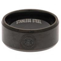 Celtic FC Black IP Plated Ring Small