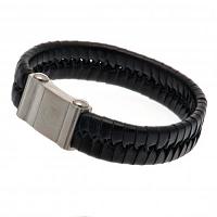 Arsenal FC Leather Bracelet - Single Plait