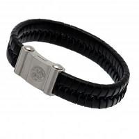 Celtic FC Leather Bracelet - Single Plait