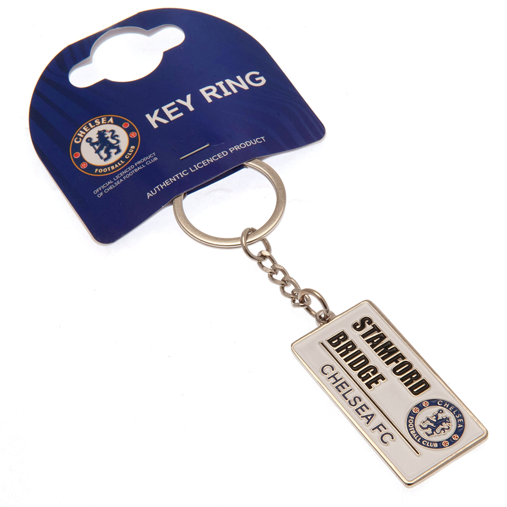 Chelsea FC Embossed Street Sign Keyring Official Football Merchandise
