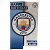 Manchester City FC Birthday Card & Badge EST 4