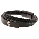 Rangers FC Black IP Leather Bracelet 2