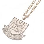 West Ham United FC Silver Plated Pendant & Chain XL CT 2