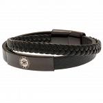 Chelsea FC Black IP Leather Bracelet 2