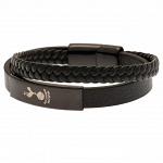 Tottenham Hotspur FC Black IP Leather Bracelet 2