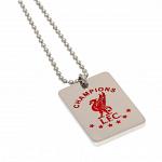 Liverpool FC Champions Of Europe Colour Crest Dog Tag & Chain 2