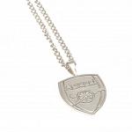 Arsenal FC Silver Plated Pendant & Chain XL 2