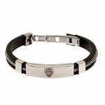 Arsenal FC Silicone Bracelet - Silver Inlay 2
