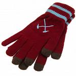 West Ham United FC Touchscreen Knitted Gloves Adult 3