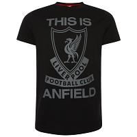 Liverpool FC This Is Anfield T Shirt Mens Black L