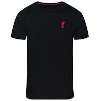 Liverpool FC Embroidered T Shirt Mens Black Small