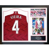Arsenal FC Vieira Signed Shirt (Framed)