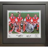 Arsenal FC Famous Back 4 Signed Framed Print