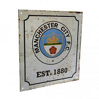 Manchester City FC Retro Logo Sign