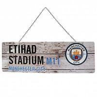 Manchester City FC Rustic Garden Sign