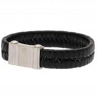 Fulham FC Single Plait Leather Bracelet