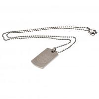 England Dog Tag & Chain - Engraved Crest