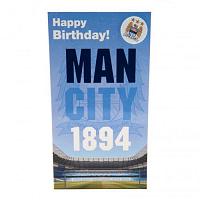 Manchester City FC Birthday Card & Badge EST