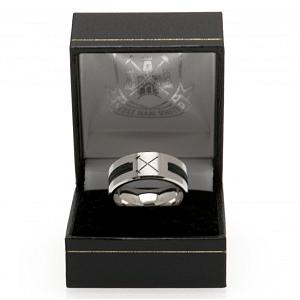 West Ham United FC Black Inlay Ring Small HM 2