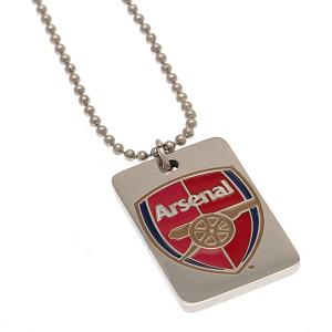 Arsenal FC Enamel Crest Dog Tag & Chain 1