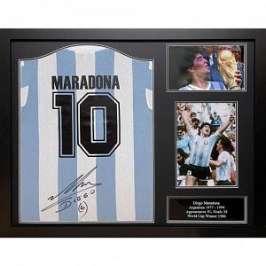 Argentina Maradona Signed Shirt (Framed) 1