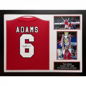 Arsenal FC Adams Retro Signed Shirt (Framed) 1