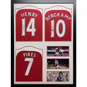 Arsenal FC Henry, Bergkamp & Pires Signed Shirt (Trio Framed) 1