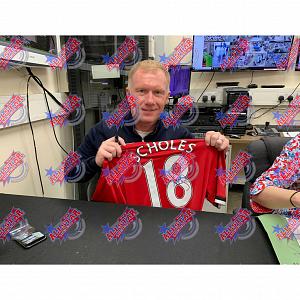 Manchester United FC Scholes Signed Shirt (Framed) 2