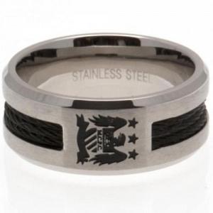 Manchester City FC Black Inlay Ring Large EC 2