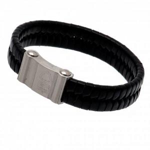 Nottingham Forest FC Leather Bracelet - Single Plait 1