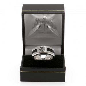 Newcastle United FC Black Inlay Ring Small 1