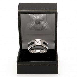 West Ham United FC Black Inlay Ring Medium HM 2