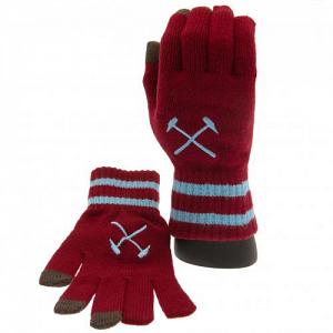West Ham United FC Touchscreen Knitted Gloves Adult 1